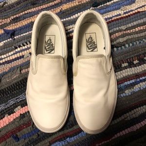 white slip on vans